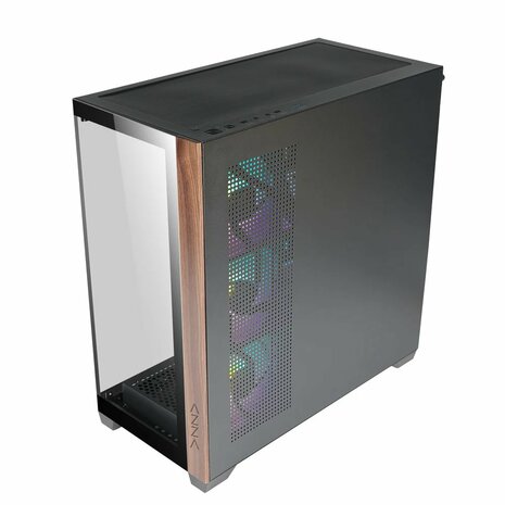 Case Azza Neptun 491 | Midi Tower | RGB | Zwart en Hout