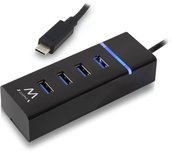 Ewent EW1137 interface hub USB 3.0 (3.1 Gen 1) Type-C 5000 Mbit/s Zwart Ewent EW1137 interface hub USB 3.0 (3.1 Gen 1) Type-C 5000 Mbit/s Zwart
