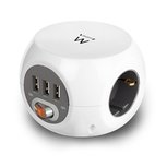 Power block 3 USB charging ports, 3 Outlets, white Power block 3 USB charging ports, 3 Outlets, white
