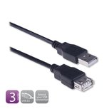 Ewent EW9622 USB-kabel 3 m 2.0 USB A Zwart Ewent EW9622 USB-kabel 3 m 2.0 USB A Zwart