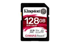 Kingston Technology SD Canvas React flashgeheugen 128 GB SDXC Klasse 10 UHS-I Kingston Technology SD Canvas React flashgeheugen 128 GB SDXC Klasse 10 UHS-I