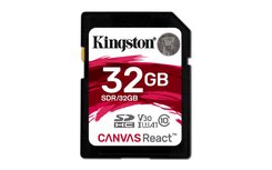 Kingston Technology SD Canvas React flashgeheugen 32 GB SDHC Klasse 10 UHS-I Kingston Technology SD Canvas React flashgeheugen 32 GB SDHC Klasse 10 UHS-I