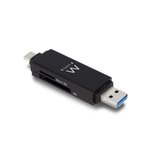 Ewent EW1075 USB 3.0 (3.1 Gen 1) Type-A/Type-C Zwart geheugenkaartlezer Ewent EW1075 USB 3.0 (3.1 Gen 1) Type-A/Type-C Zwart geheugenkaartlezer