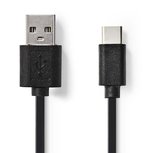 Nedis CCGP60600BK30 USB-kabel 3 m 2.0 USB A USB C Zwart Nedis CCGP60600BK30 USB-kabel 3 m 2.0 USB A USB C Zwart