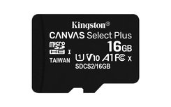 Kingston Technology Canvas Select Plus flashgeheugen 16 GB MicroSDHC Klasse 10 UHS-I Kingston Technology Canvas Select Plus flashgeheugen 16 GB MicroSDHC Klasse 10 UHS-I