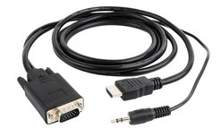 Gembird A-HDMI-VGA-03-6 video kabel adapter 1,8 m VGA, 3.5 mm Zwart Gembird A-HDMI-VGA-03-6 video kabel adapter 1,8 m VGA, 3.5 mm Zwart