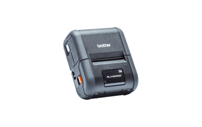 Brother RJ-2050 Stevige mobiele printer met LCD scherm voor bonnen. Met Bluetooth, MFi, Wi-Fi, AirPrint verbinding en ondersteuning van Android, iOS en Windows.