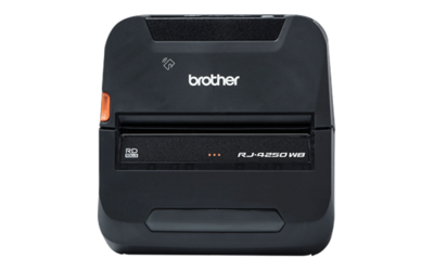 Brother RJ-4250WB Robuuste mobiele printer voor labels en bonnen tot 11,4 cm met USB, WLAN en Bluetooth verbindingen.