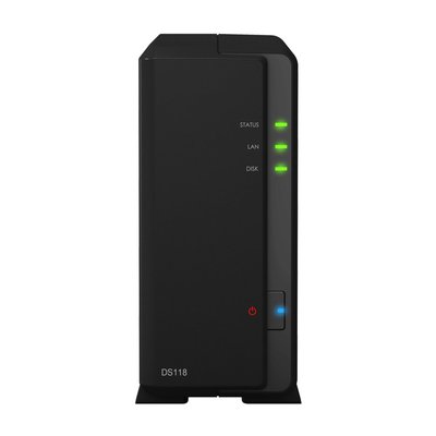 Synology DiskStation DS118 data-opslag-server Ethernet LAN Compact Zwart NAS