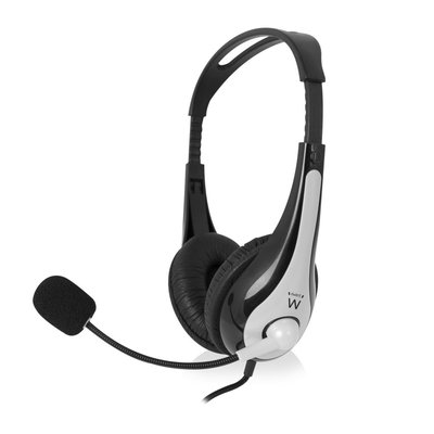 Ewent EW3562 hoofdtelefoon Headset Hoofdband Zwart, Zilver