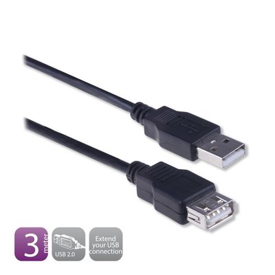 Ewent EW9622 USB-kabel 3 m 2.0 USB A Zwart