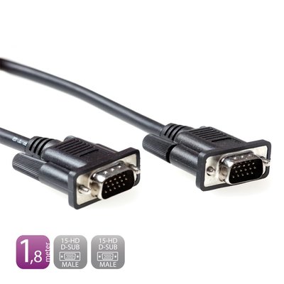 Ewent EW9880 1.8m VGA (D-Sub) VGA (D-Sub) Zwart VGA kabel