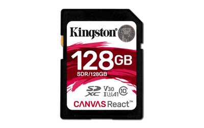 Kingston Technology SD Canvas React flashgeheugen 128 GB SDXC Klasse 10 UHS-I