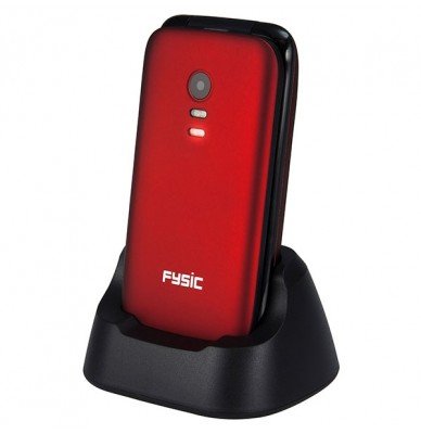 Fysic FM-9710RD Senioren mobiele klaptelefoon, rood