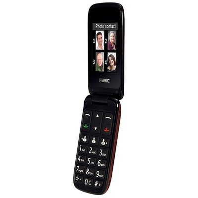 Fysic FM-9710RD Senioren mobiele klaptelefoon, rood