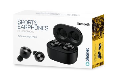 Platinet Bluetooth Wireless Earphones Sport + Dock / Black